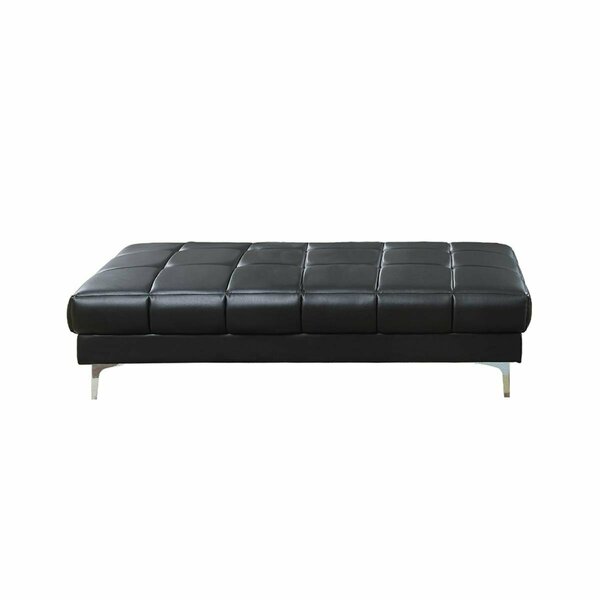 Kd Gabinetes 66 x 33 x 17 in. Tufted Faux Leather Cocktail Ottoman Black KD3138631